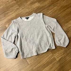 INC International Concepts Light Gray Textured Sweatshirt